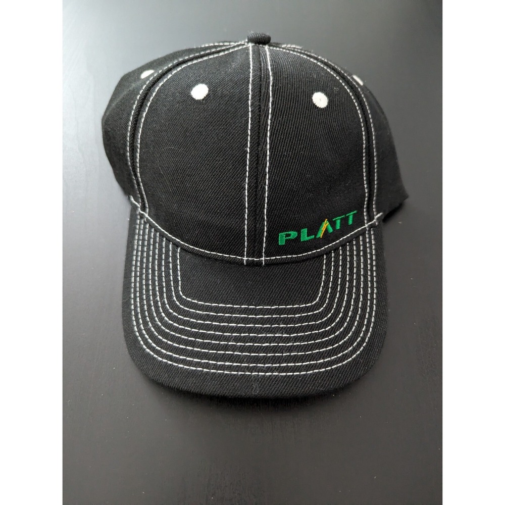 Platt Electric Supply Strap Back Hat Cap Mens Adjustable Black White Workwear
